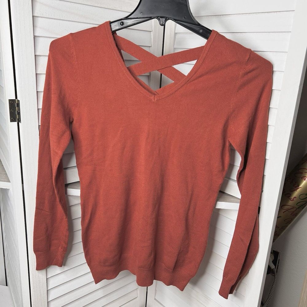 Love Ellie Stitch‎ Fix Size X small Mia Back Detail Sweater Burnt Orange